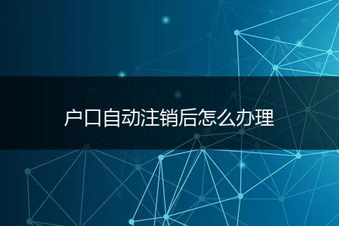 户口自动注销后怎么办理