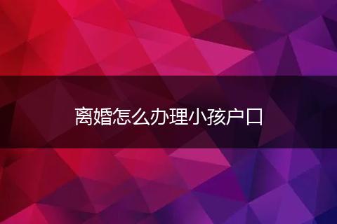 离婚怎么办理小孩户口