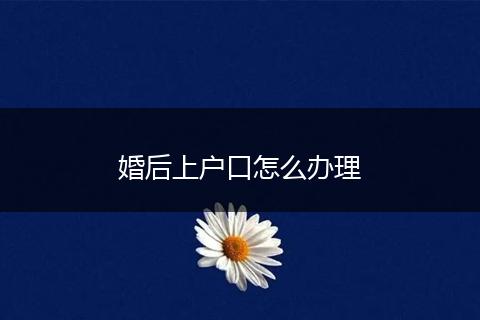 婚后上户口怎么办理
