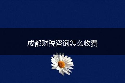 成都财税咨询怎么收费