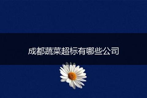 成都蔬菜超标有哪些公司