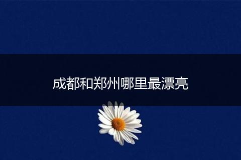 成都和郑州哪里最漂亮