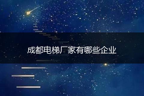 成都电梯厂家有哪些企业