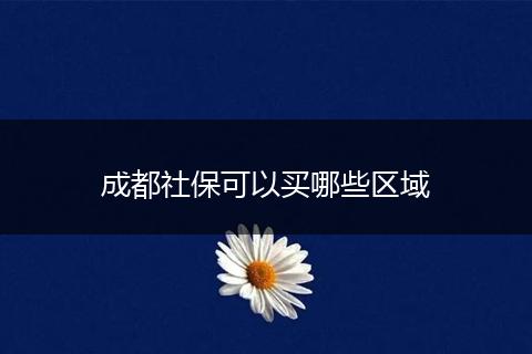 成都社保可以买哪些区域