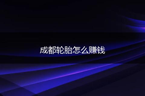 成都轮胎怎么赚钱