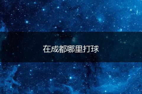 在成都哪里打球