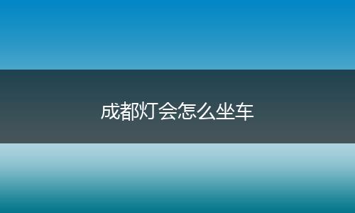 成都灯会怎么坐车