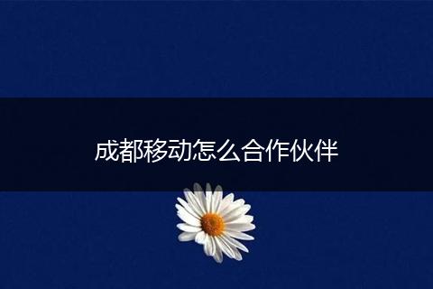 成都移动怎么合作伙伴
