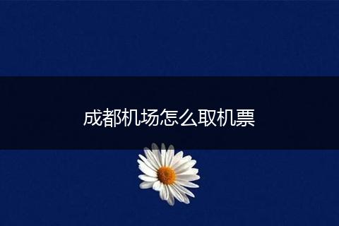 成都机场怎么取机票