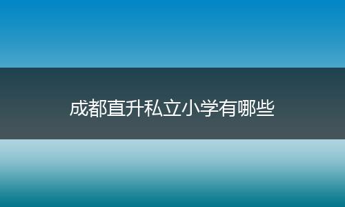成都直升私立小学有哪些