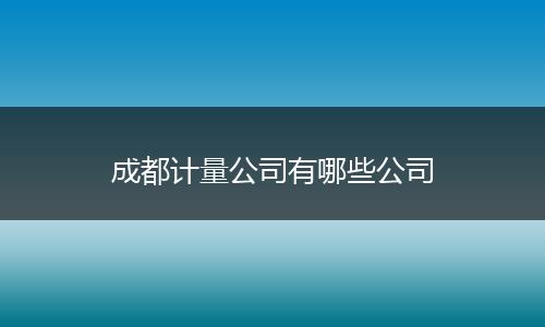 成都计量公司有哪些公司