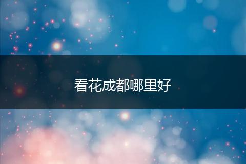 看花成都哪里好