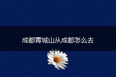 成都青城山从成都怎么去