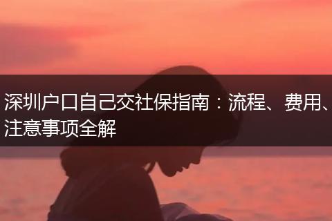 深圳户口自己交社保指南：流程、费用、注意事项全解