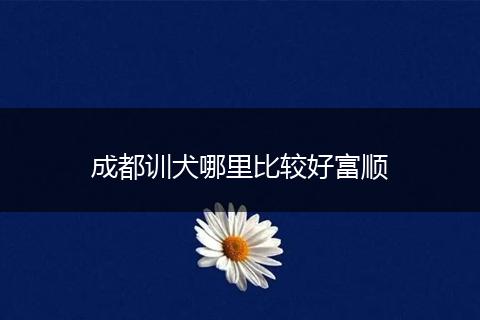 成都训犬哪里比较好富顺