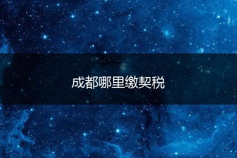 成都哪里缴契税