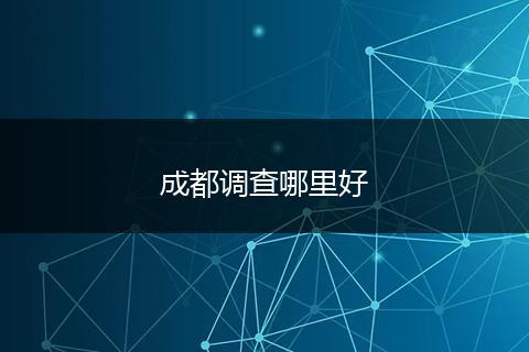 成都调查哪里好