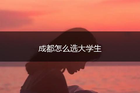 成都怎么选大学生