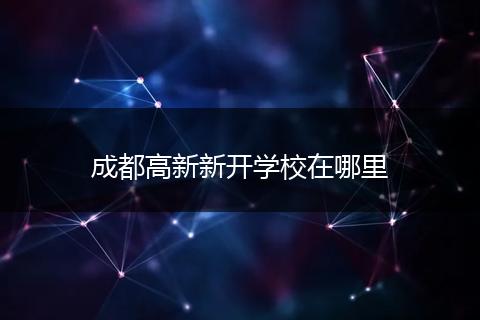 成都高新新开学校在哪里
