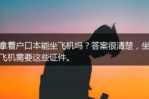 拿着户口本能坐飞机吗？答案很清楚，坐飞机需要这些证件。