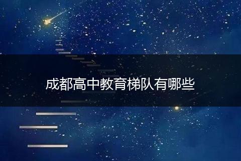 成都高中教育梯队有哪些