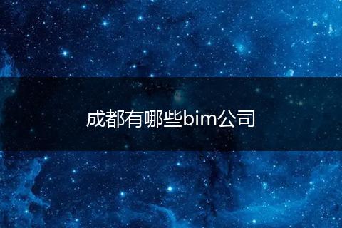 成都有哪些bim公司