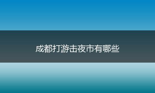 成都打游击夜市有哪些
