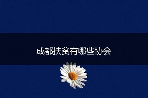 成都扶贫有哪些协会