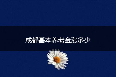 成都基本养老金涨多少