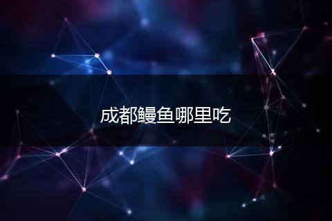 成都鳗鱼哪里吃