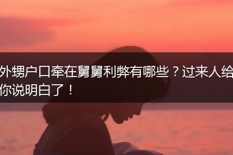 外甥户口牵在舅舅利弊有哪些？过来人给你说明白了！