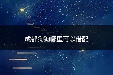 成都狗狗哪里可以借配