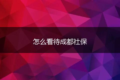 怎么看待成都社保