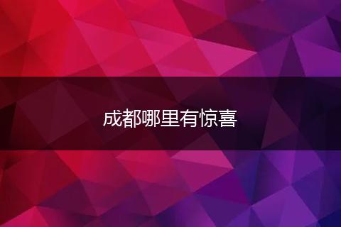 成都哪里有惊喜