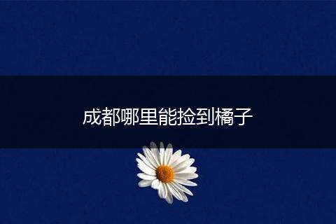 成都哪里能捡到橘子