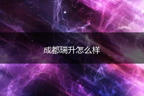 成都瑞升怎么样