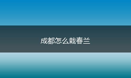 成都怎么栽春兰