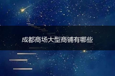 成都商场大型商铺有哪些
