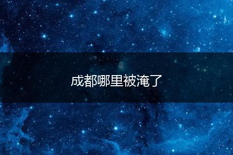 成都哪里被淹了