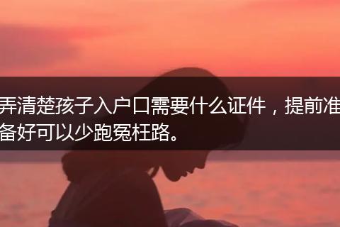 弄清楚孩子入户口需要什么证件,提前准备好可以少跑冤枉路。