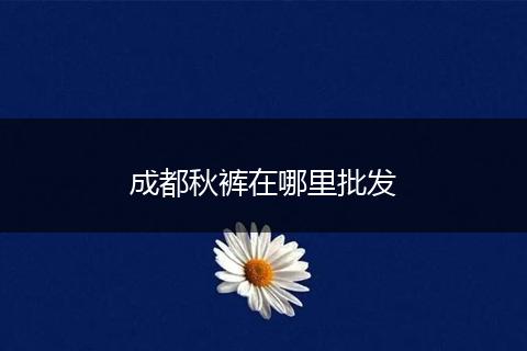 成都秋裤在哪里批发