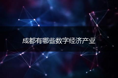 成都有哪些数字经济产业