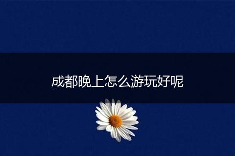 成都晚上怎么游玩好呢