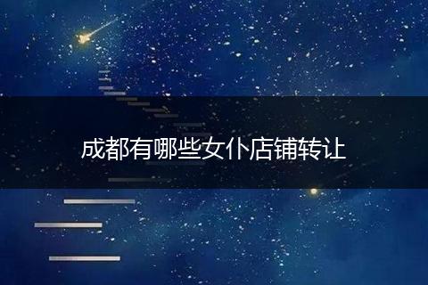 成都有哪些女仆店铺转让