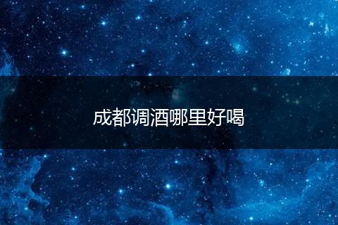 成都调酒哪里好喝