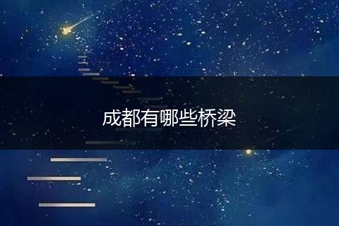 成都有哪些桥梁