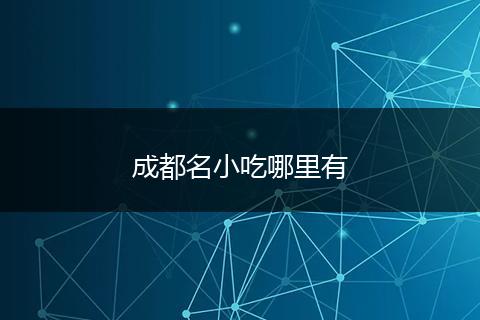 成都名小吃哪里有