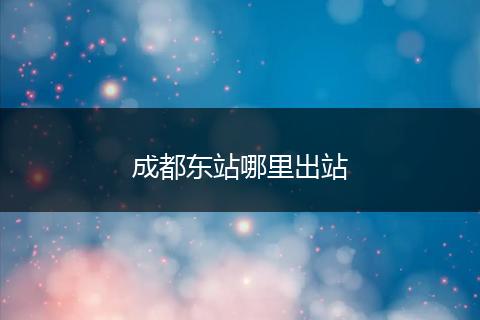 成都东站哪里出站