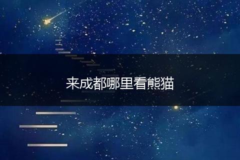 来成都哪里看熊猫