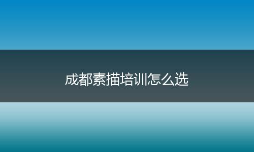 成都素描培训怎么选